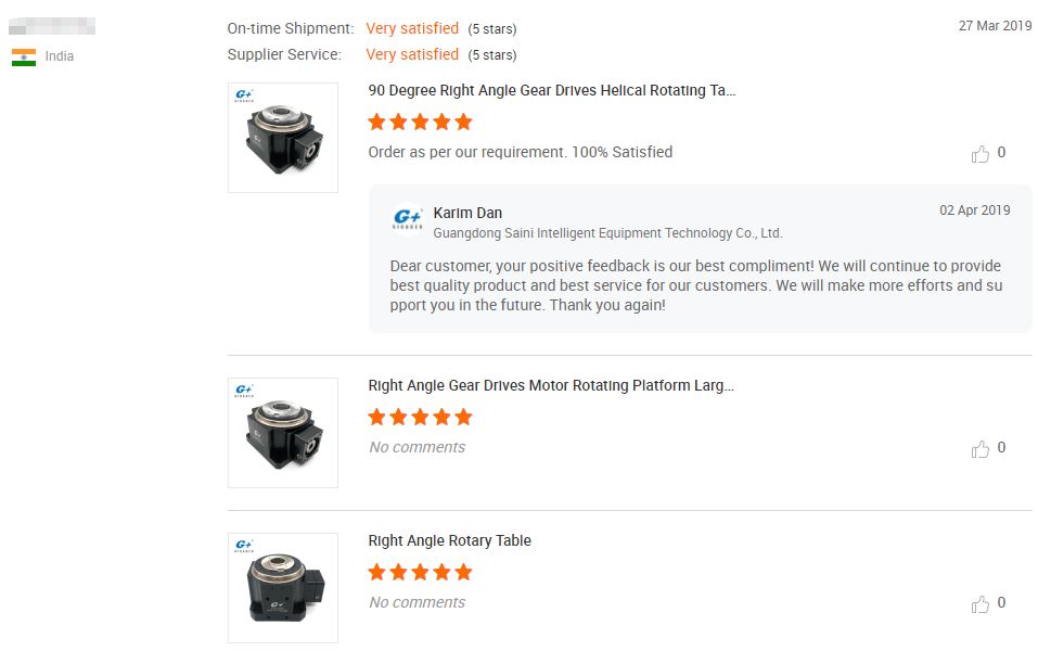 Viiden tähden kommentti Servo Rotary Tableille Five Star Comment for Servo Rotary Table